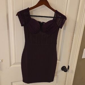 Windsor Elegant Plum Mini Dress